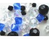 Blue/Jet Glass Crystal Mix