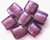 Silver Foil Square Beads - Amethyst 12mm