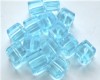 Glass Cube 6mm Aqua 20pcs
