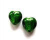 Foil Glass Heart - Green