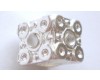 Silver Plated Cube Charm with Inlaid Clear Stone