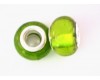 Silver Foil Glass Charm - Green