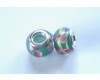Lampwork Glass Charm Light Blue/Pink/Green Floral Design