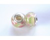 Lampwork Glass Charm Yellow/Pink/Green Floral Design
