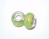 Lampwork Glass Charm - Yellow/Green Flower Design