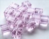 Glass Cube 6mm Pale Pink 20pcs