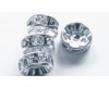 Clear Rhinestone Silver 8mm