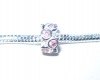 Sterling Silver Charm with CZ Light Pink Stones
