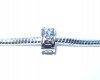 Sterling Silver Clip Charm with Flower & Leaf Motif