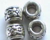 Tibetan Silver Engraved Barrel with 4mm hole