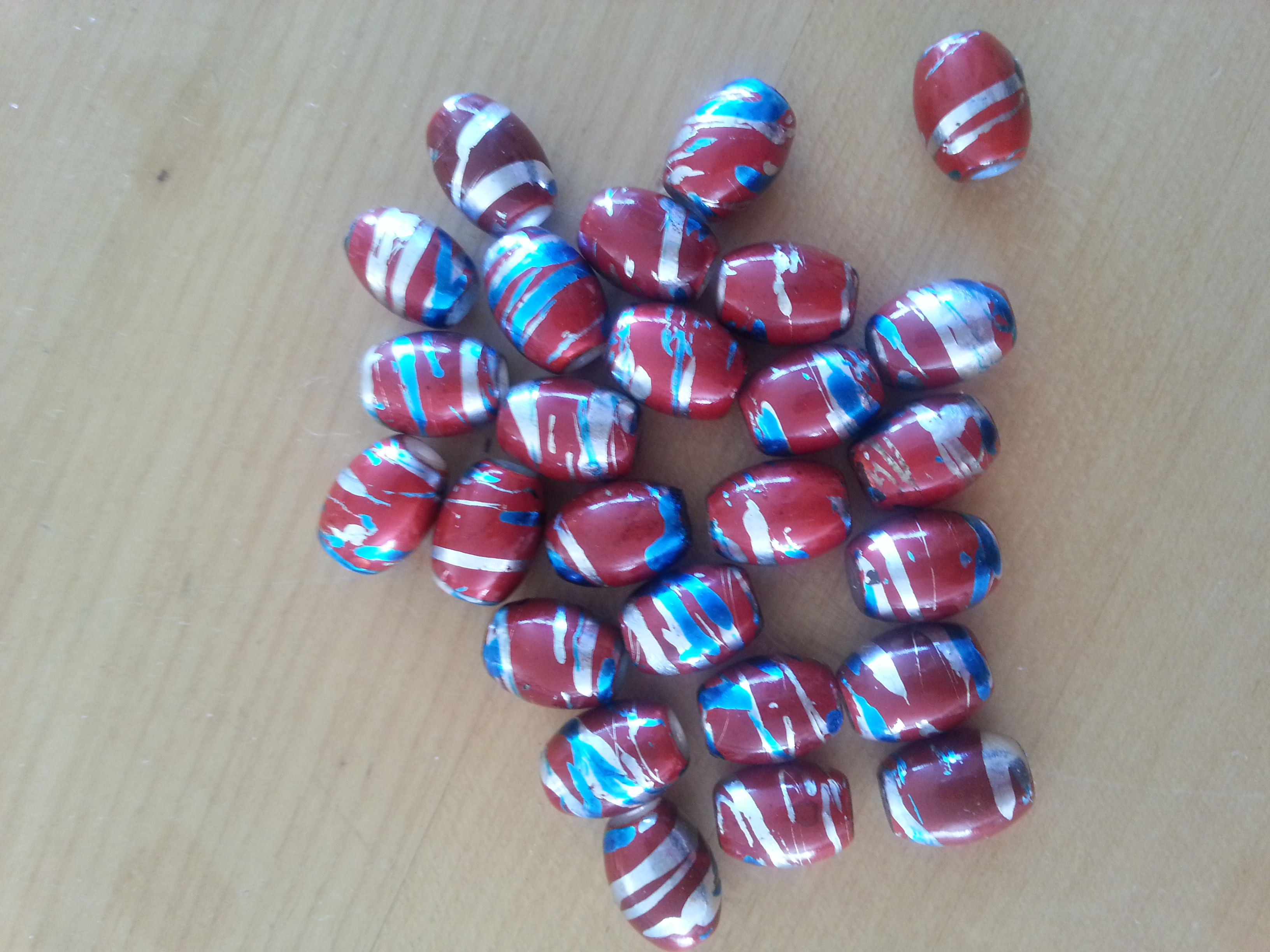 Czech  11mm Red Barrel Bead