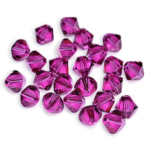 Swarovski Crystal Fuchsia 6mm Bicone