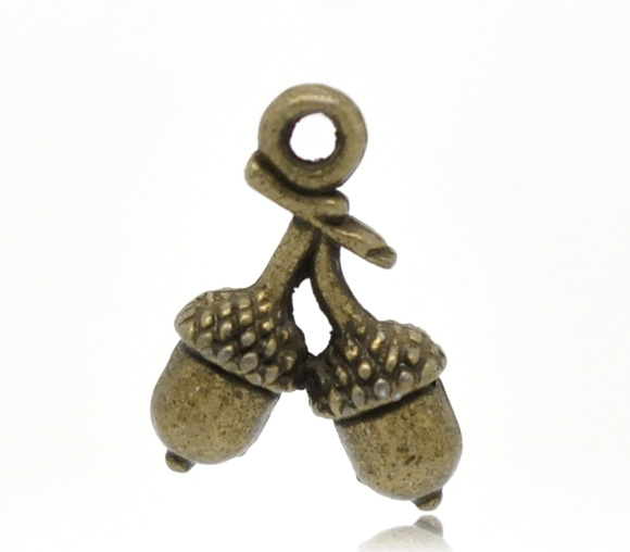 Antique Bronze Acorn Charm