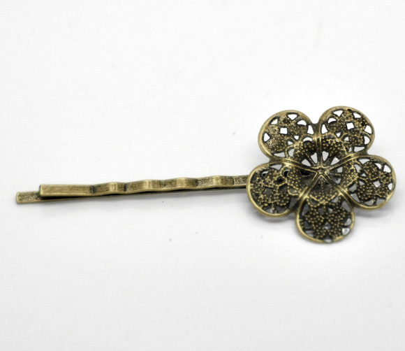 Antique Bronze Bezel Hair Clip