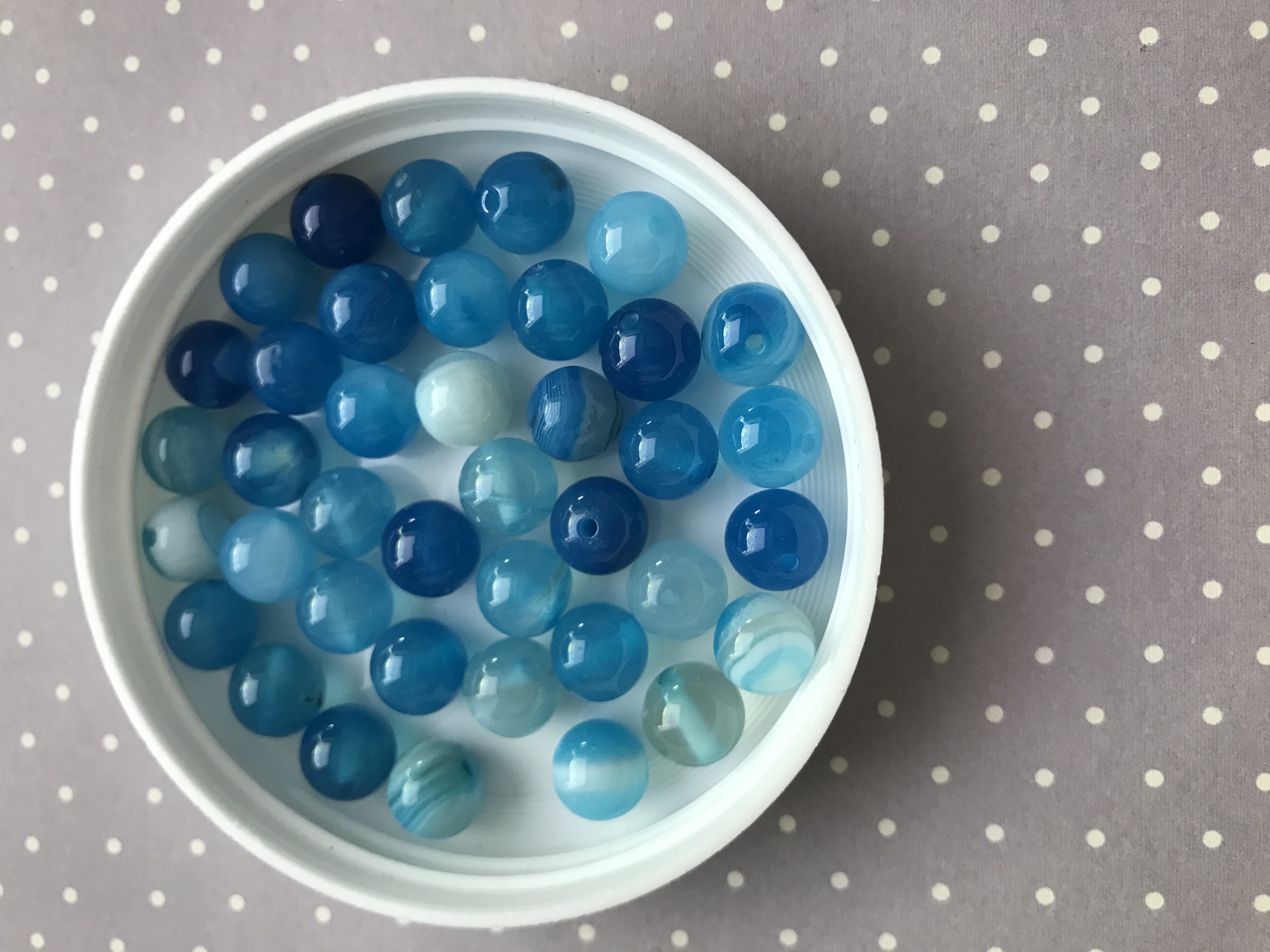 Natural Blue Agate 8mm Beads