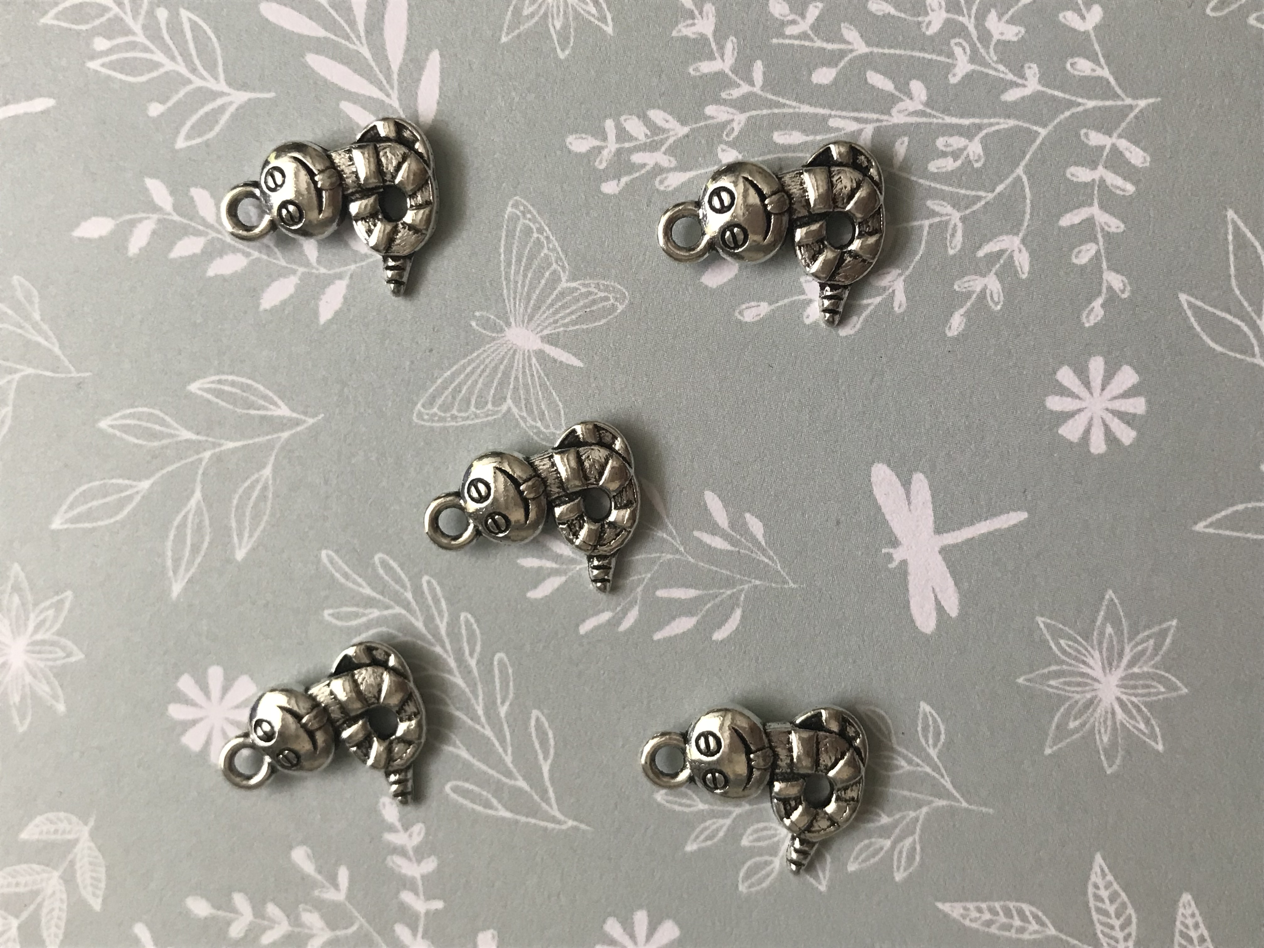 Tibetan Silver Cheeky Snake 16x13mm Charms