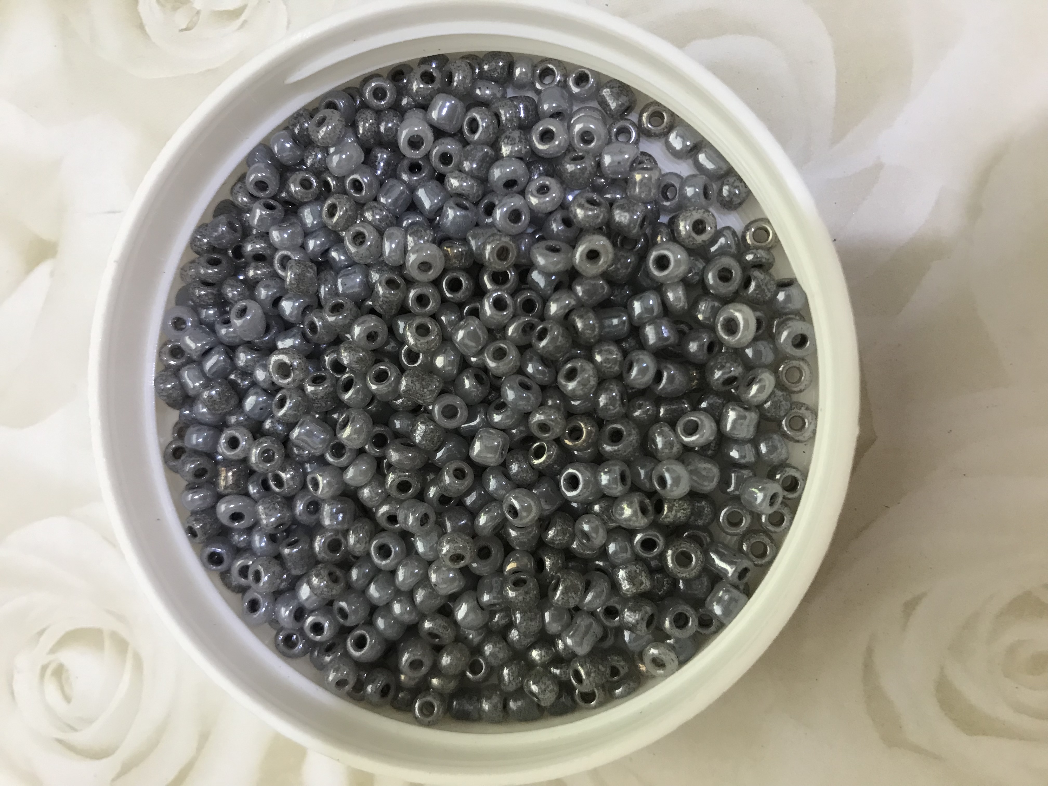Pearlized Grey 8/0 Seed Beads
