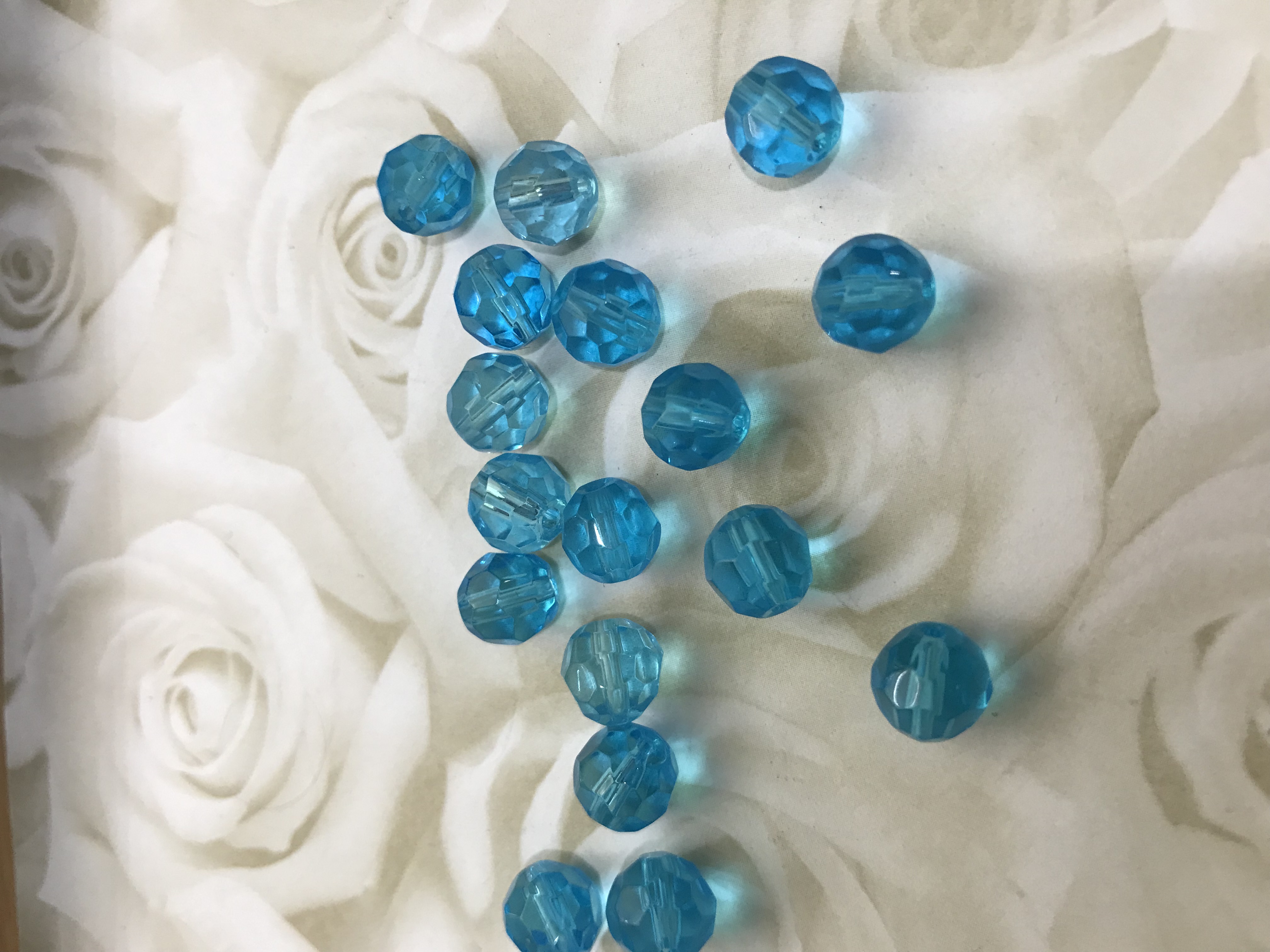 Glass Faceted Turquoise 8mm Beads
