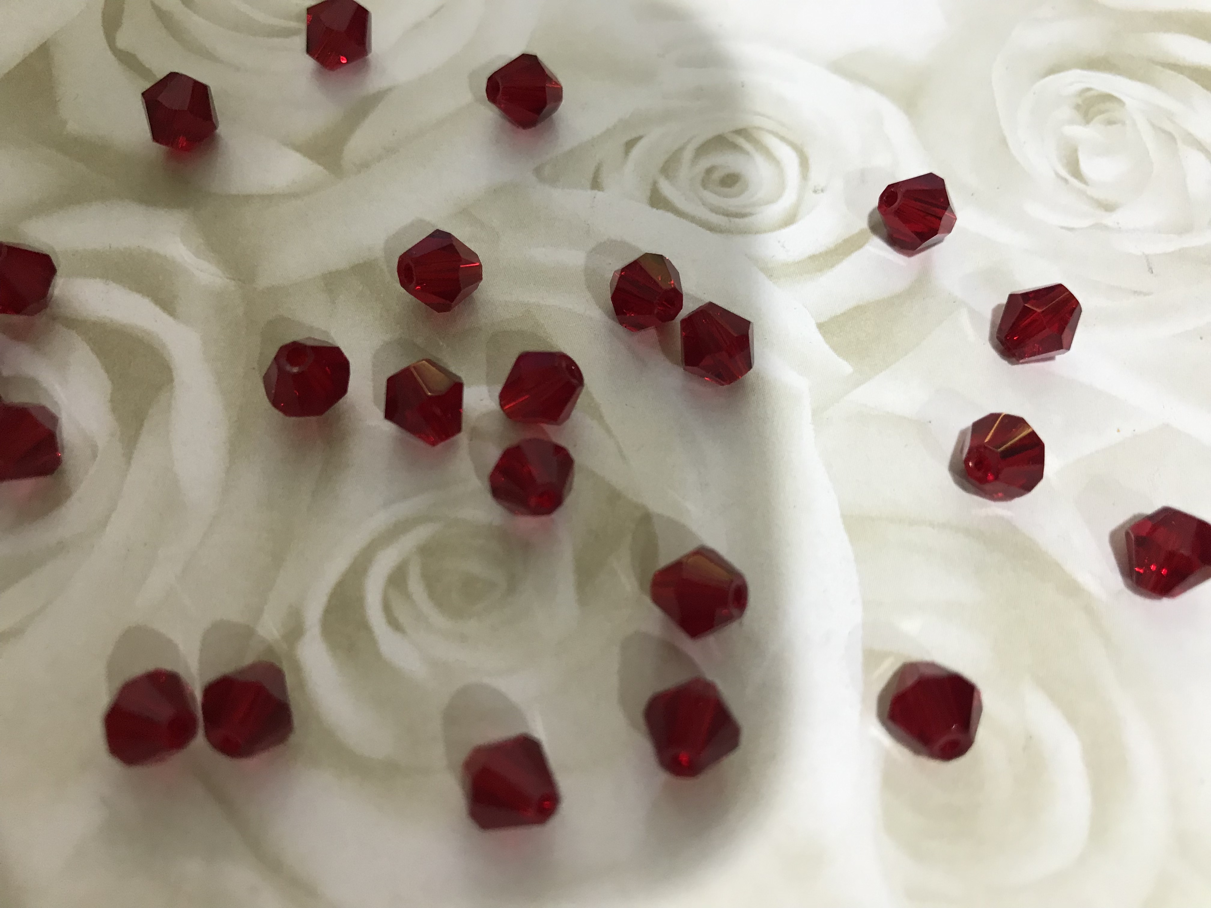 Bicone Red Crystal 6mm Beads