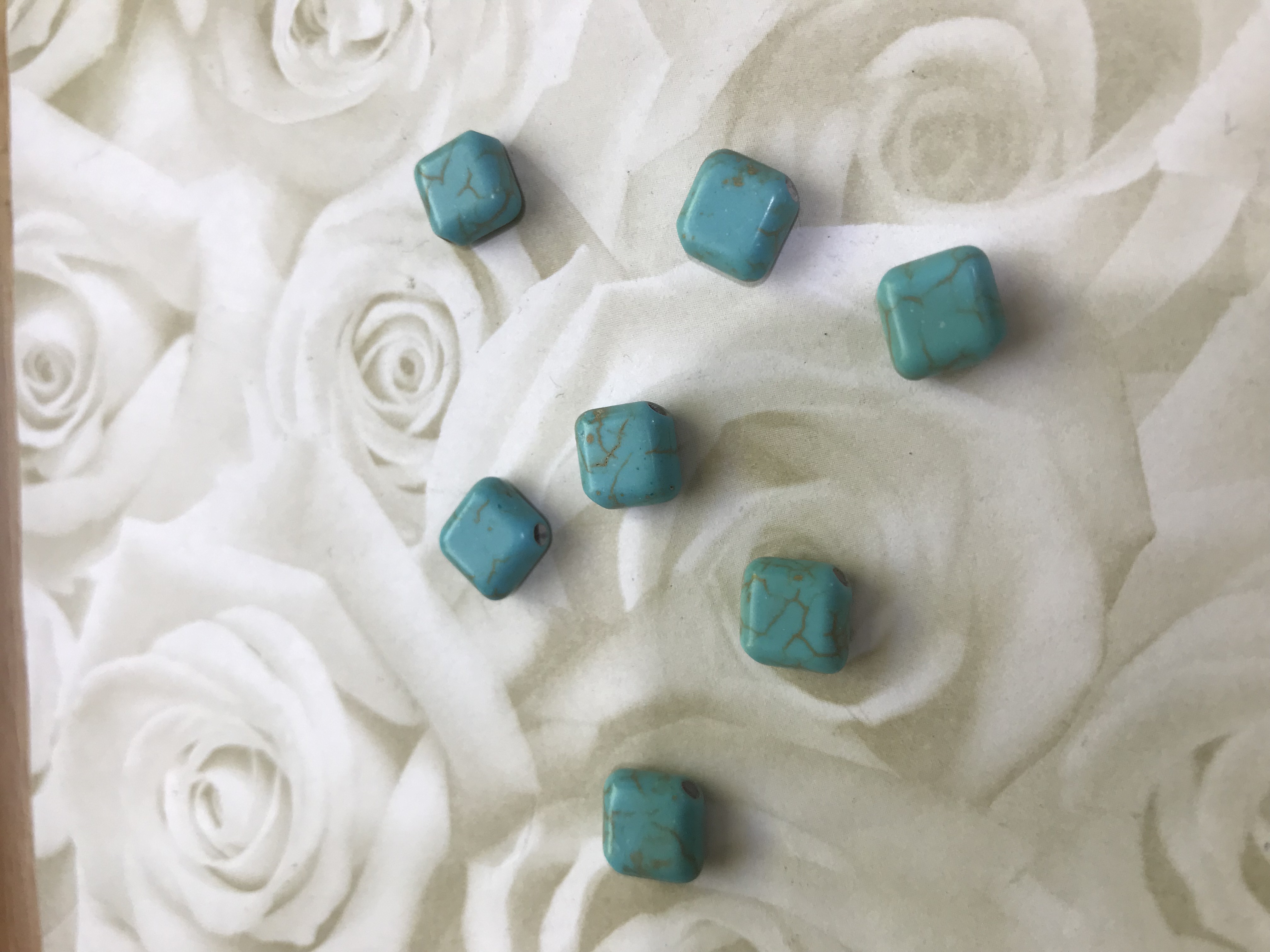 Magnesite Square 10mm Beads