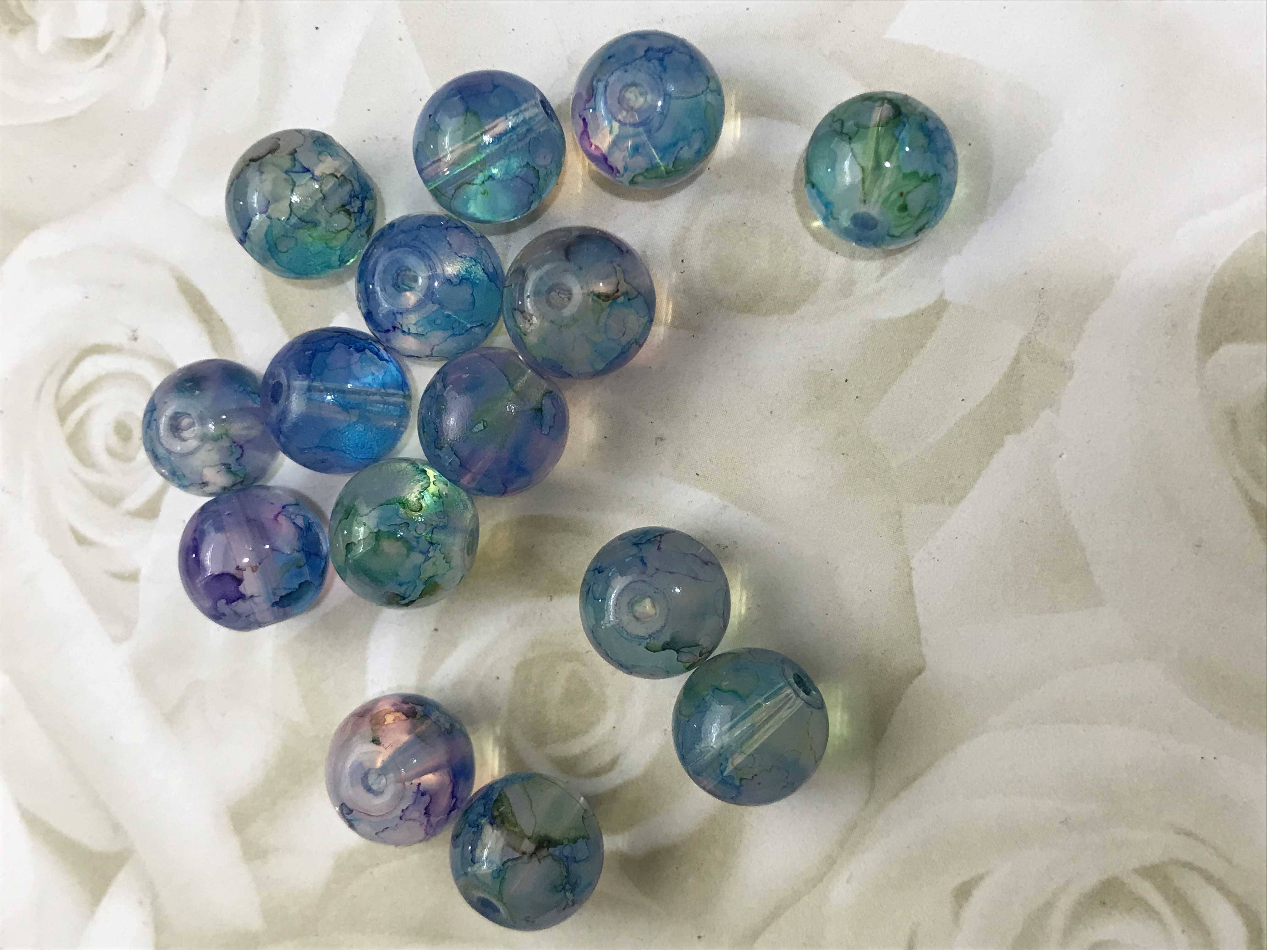 Glass Monet Inspired 10mm Beads