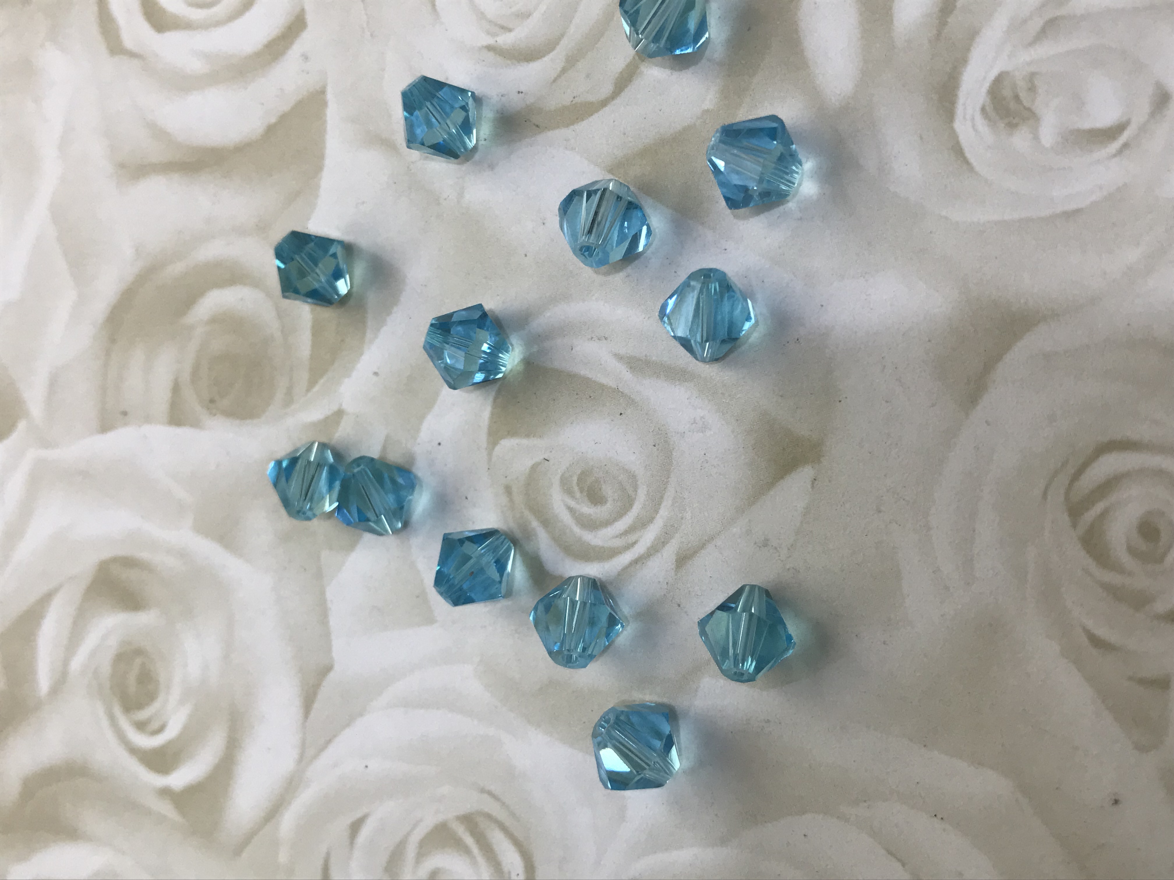 Crystal Blue 8mm Bicone Beads