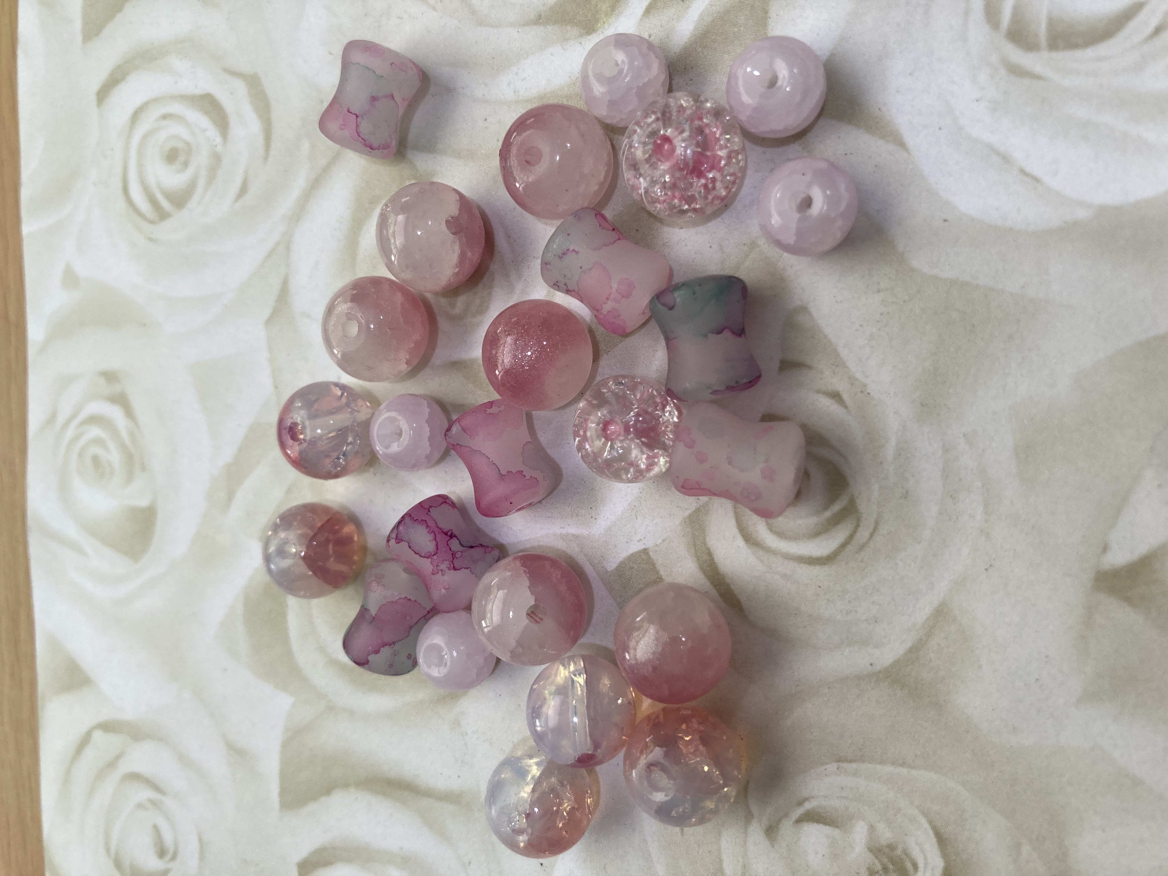 Glass Pretty in Pink 8-10mm Bead Mix