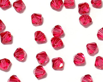 Swarovski Crystal Indian Pink 6mm Bicone