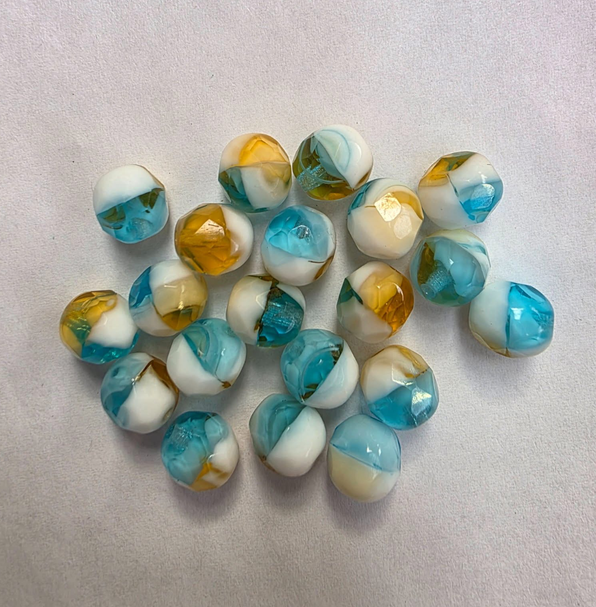 Czech Glass Fire Polished 8mm Sandy Beach Beads