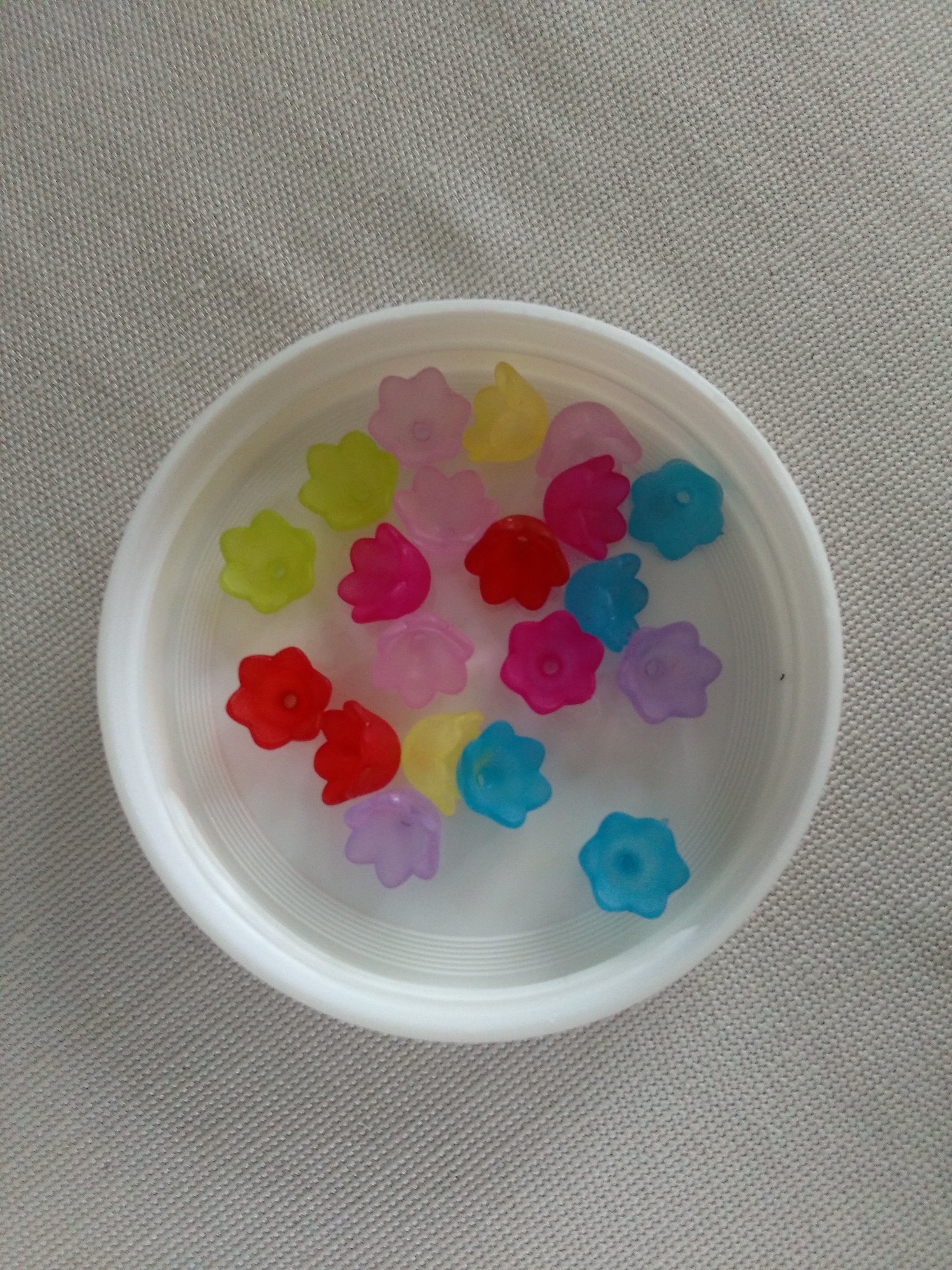 Flower Frosted Acrylic Spacer Cap x 10 Assorted