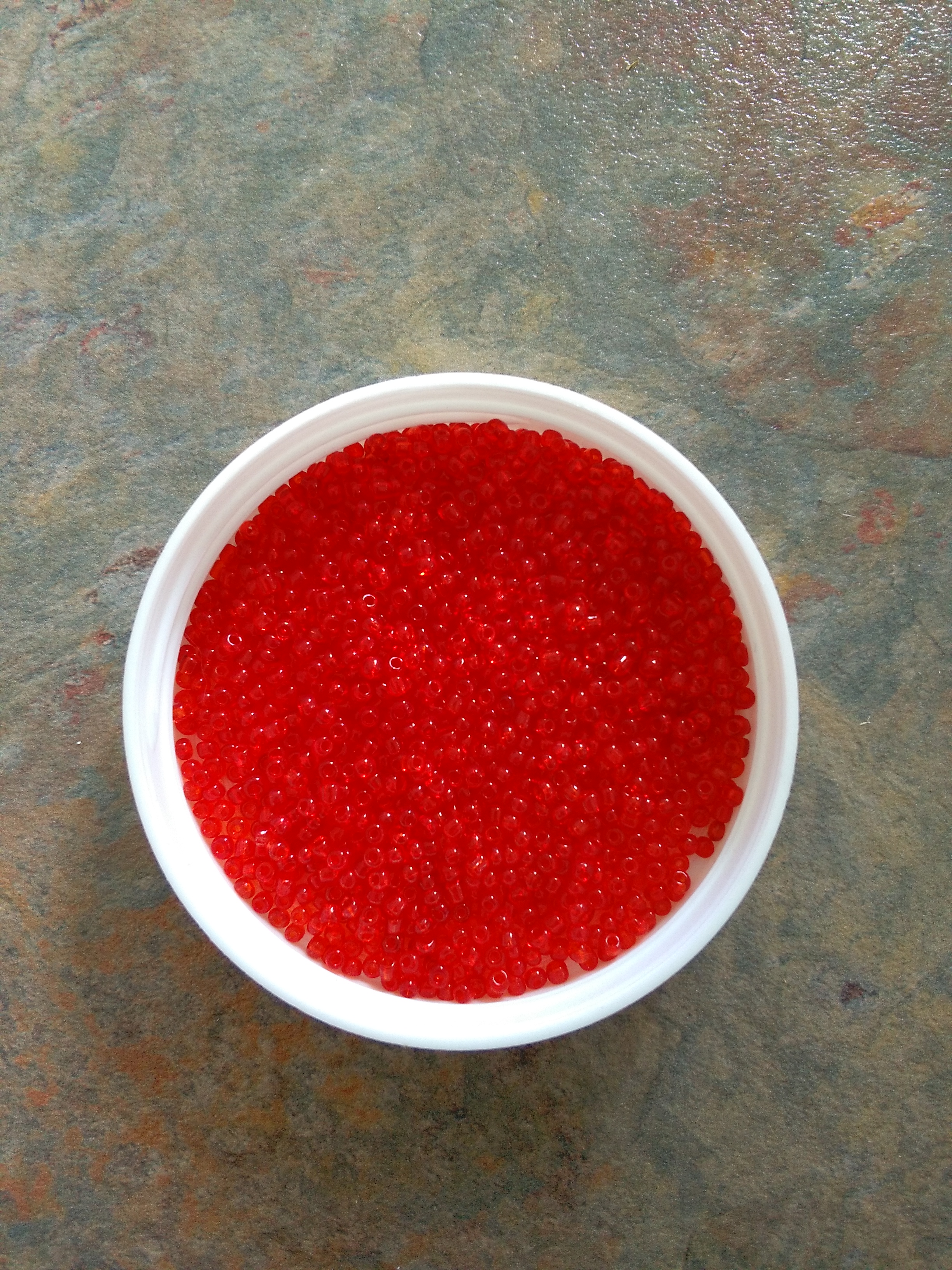 Polished Red Glass 12/0 Seed Beads