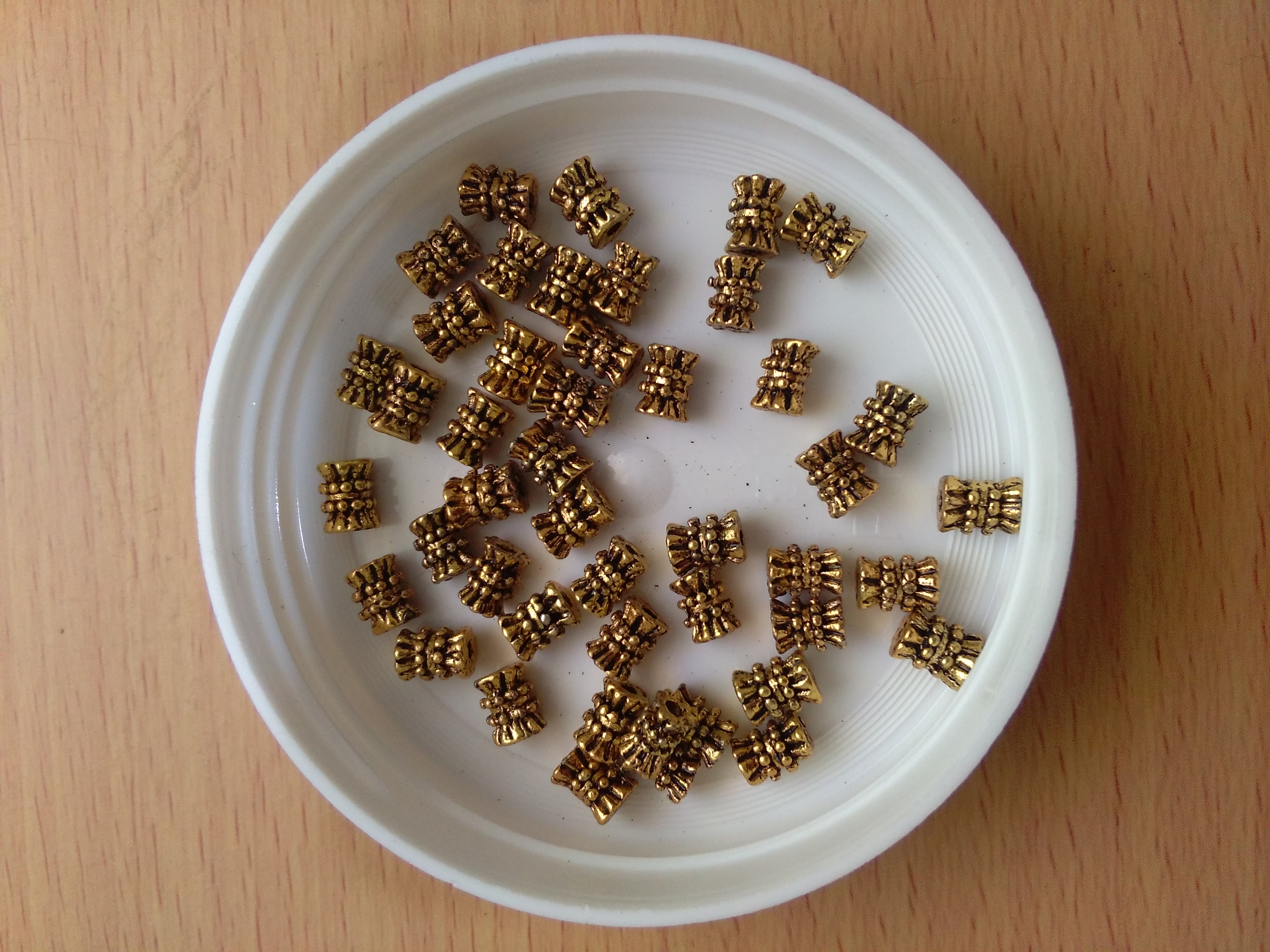 Tibetan Antique Gold  Tube Bead