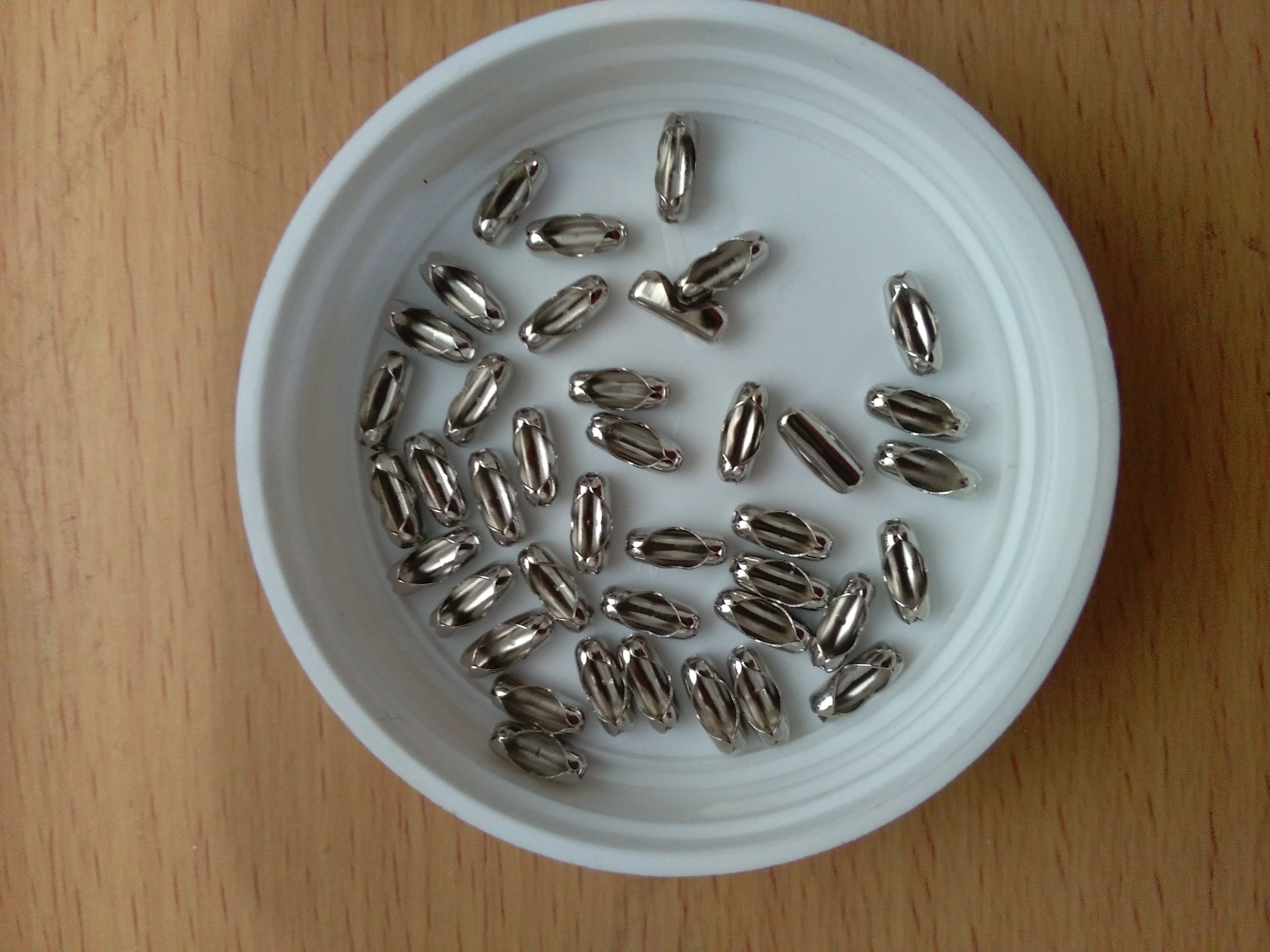 Dull Silver Scoop Ball Chain Connector
