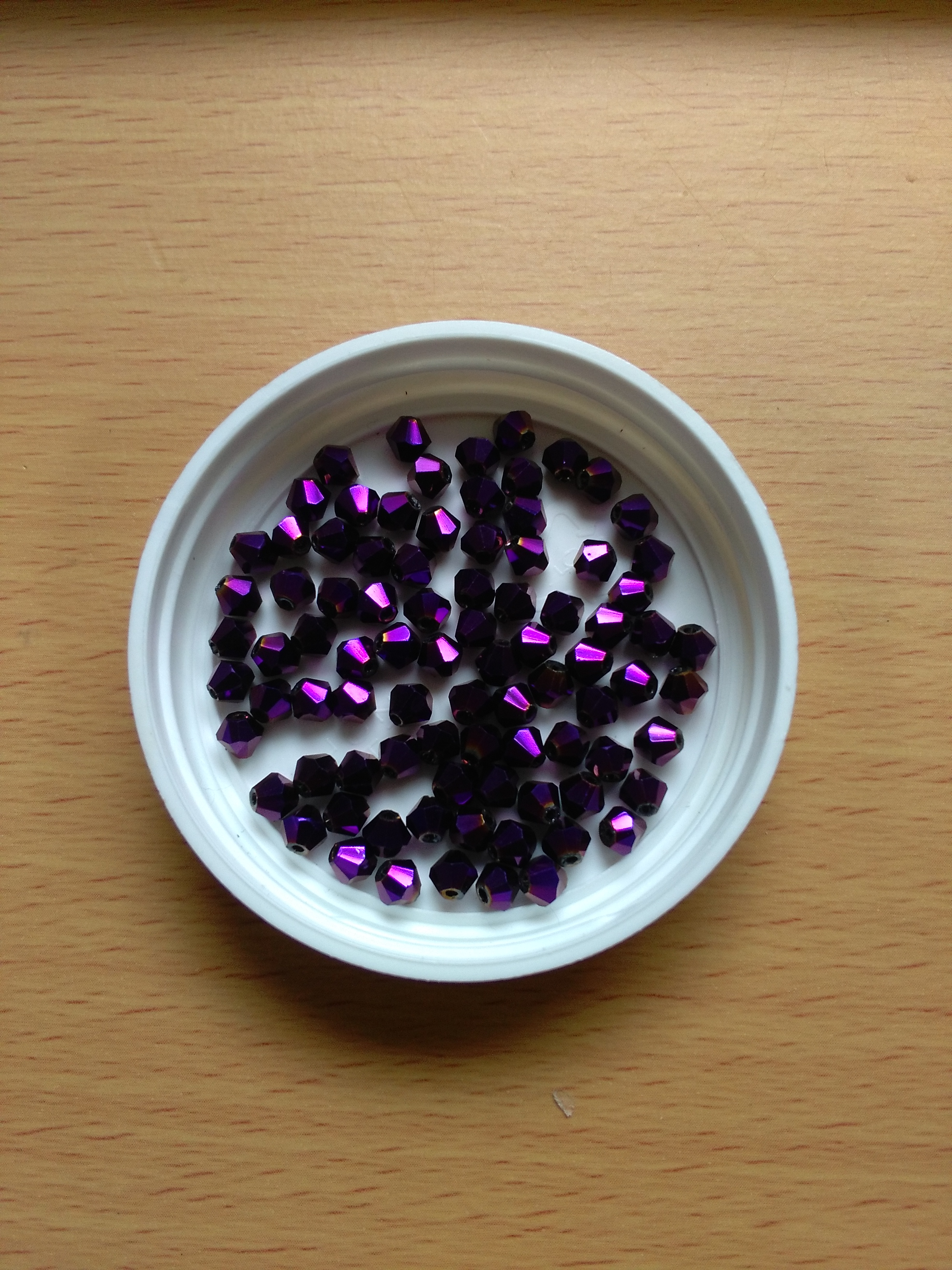 Czech Crystal 4mm AB Purple Bicone Beads