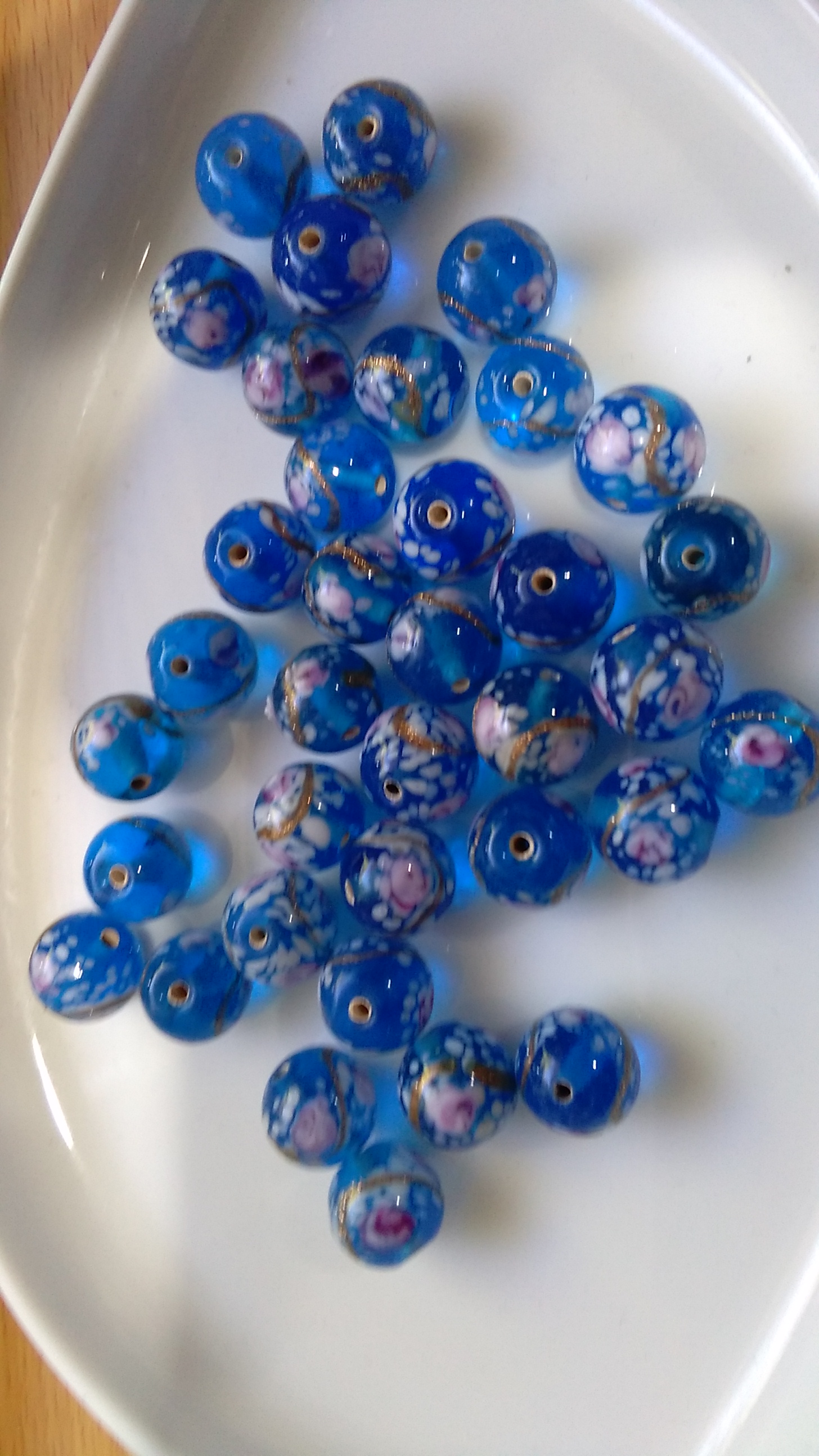Blue Mosaic 12mm Beads