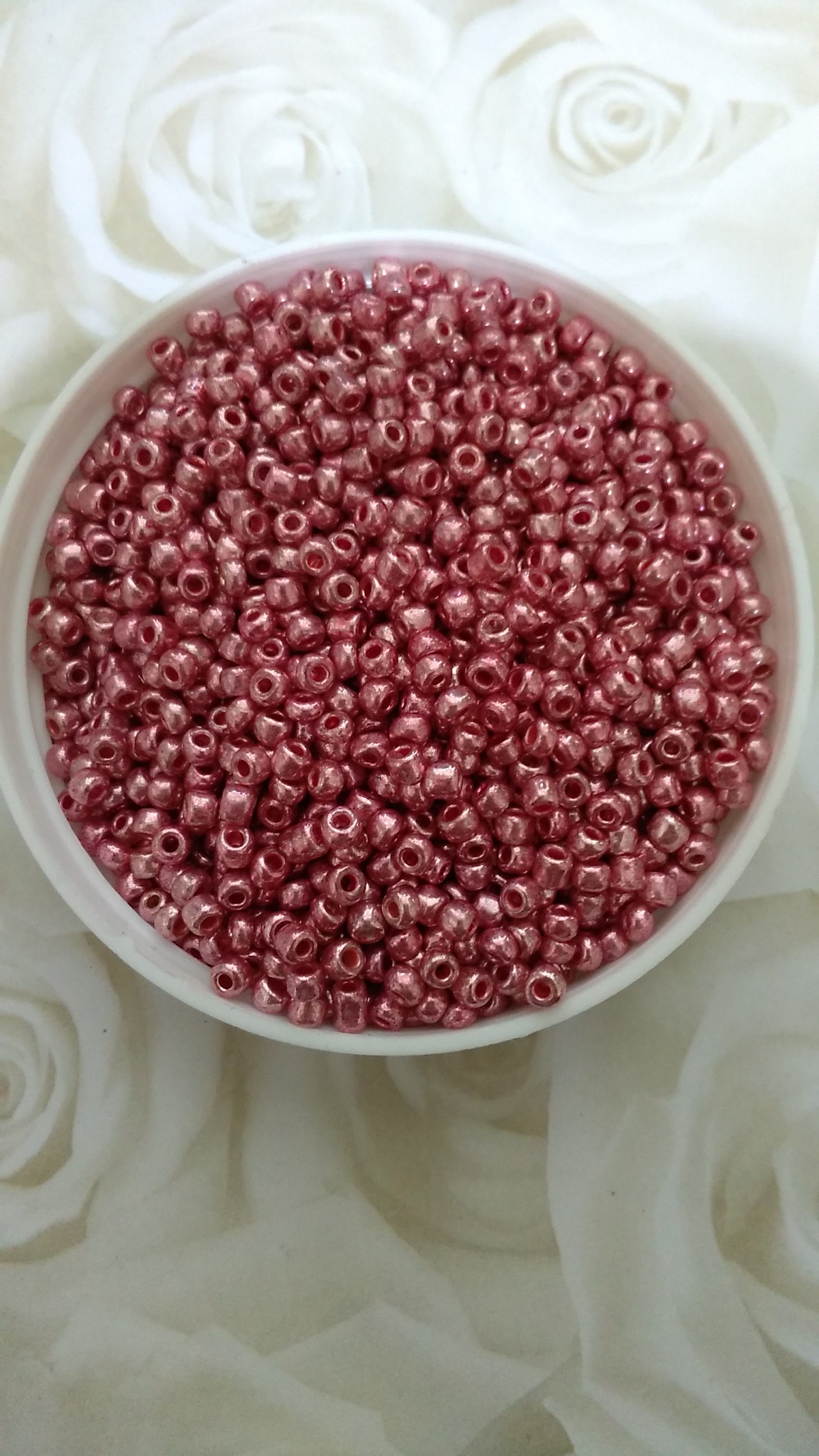 Metallic Rose 8/0 Seed Beads