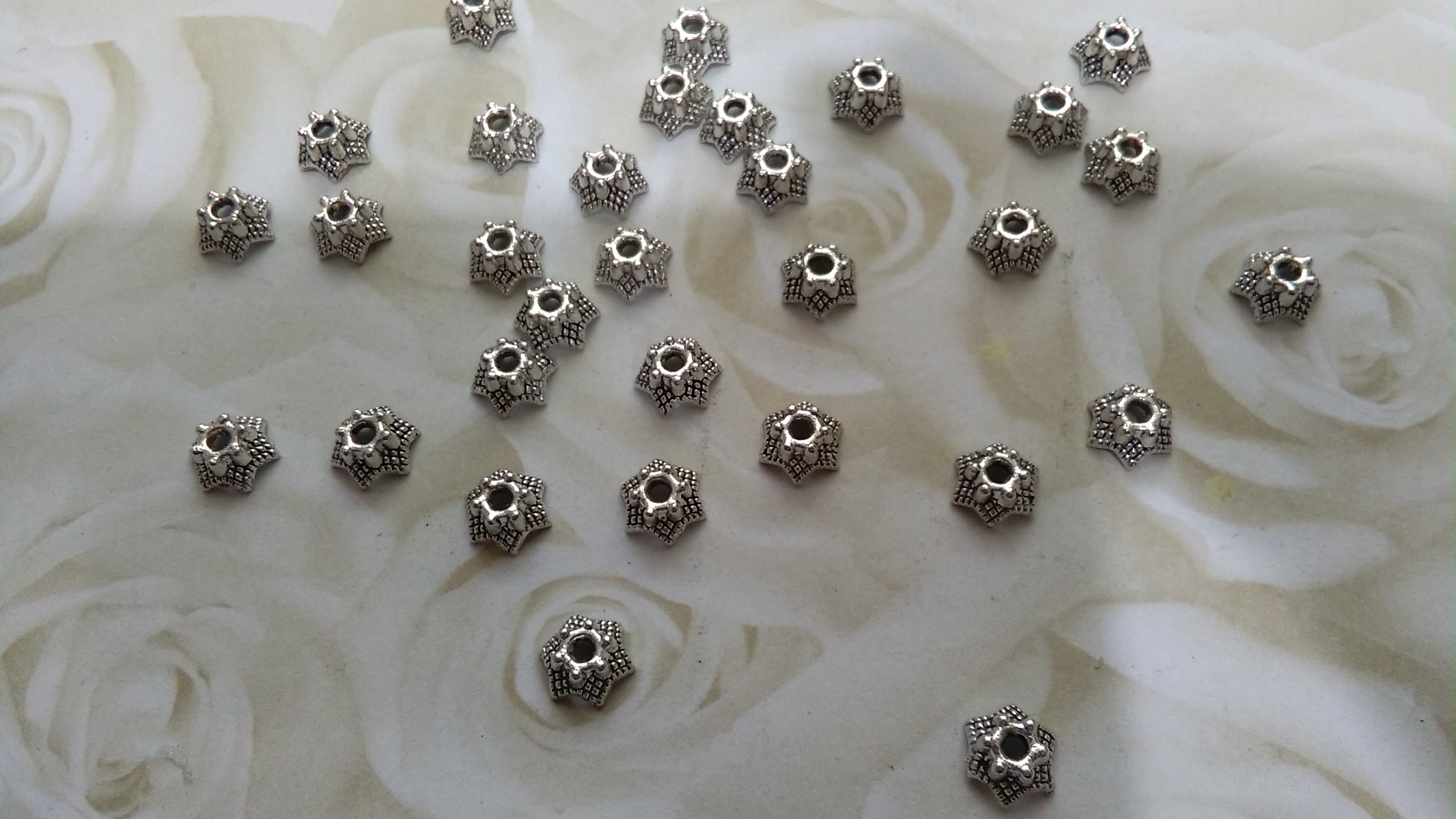 Tibetan Silver Bead Cap 6mm x 4mm