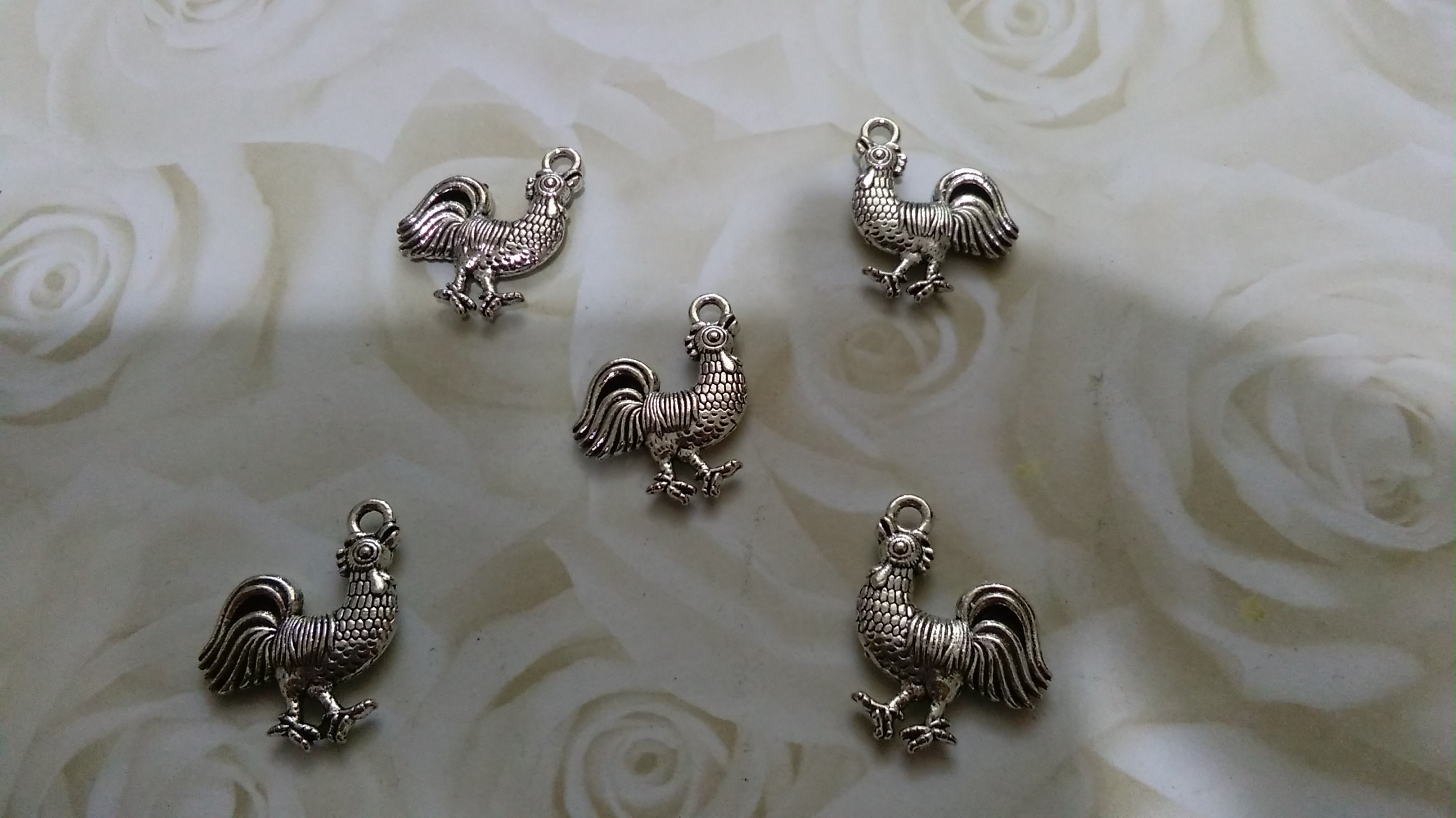 Tibetan Silver Chook 15x20mm Charms
