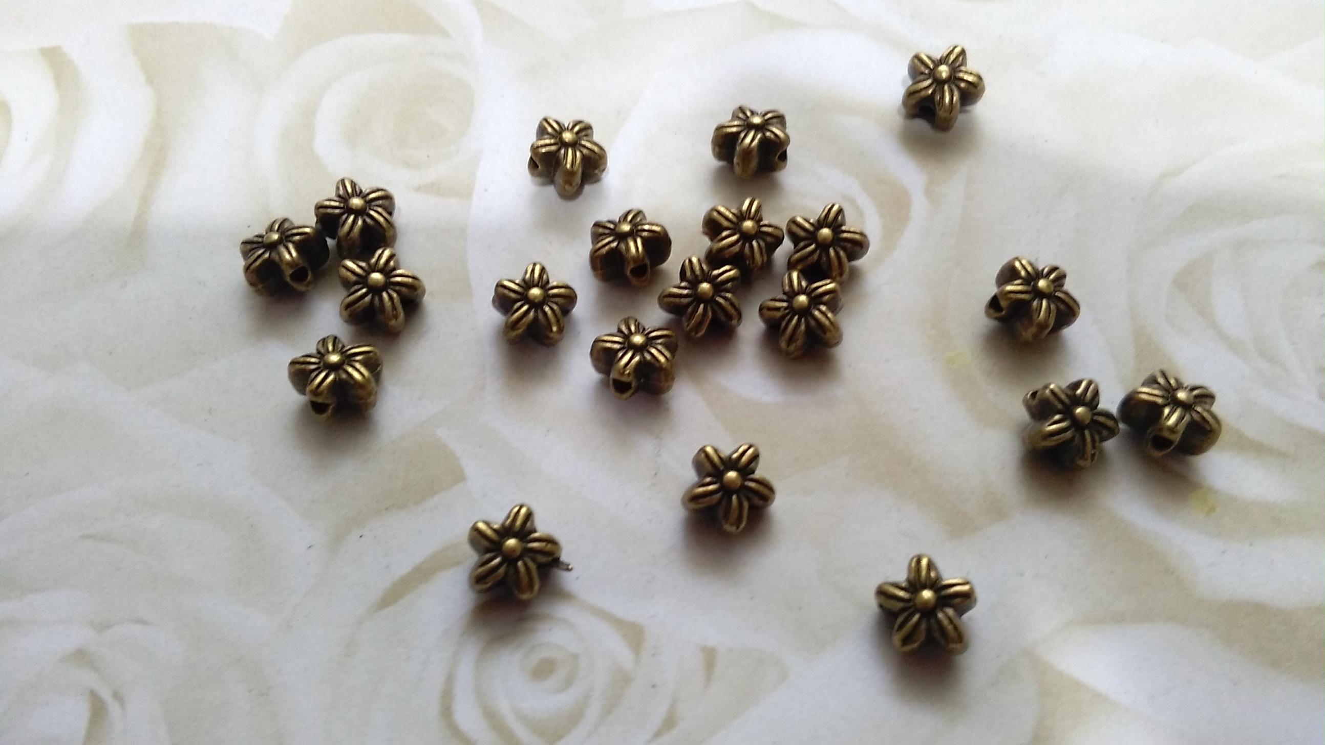 Antique Bronze Flower 6mm Filler Beads