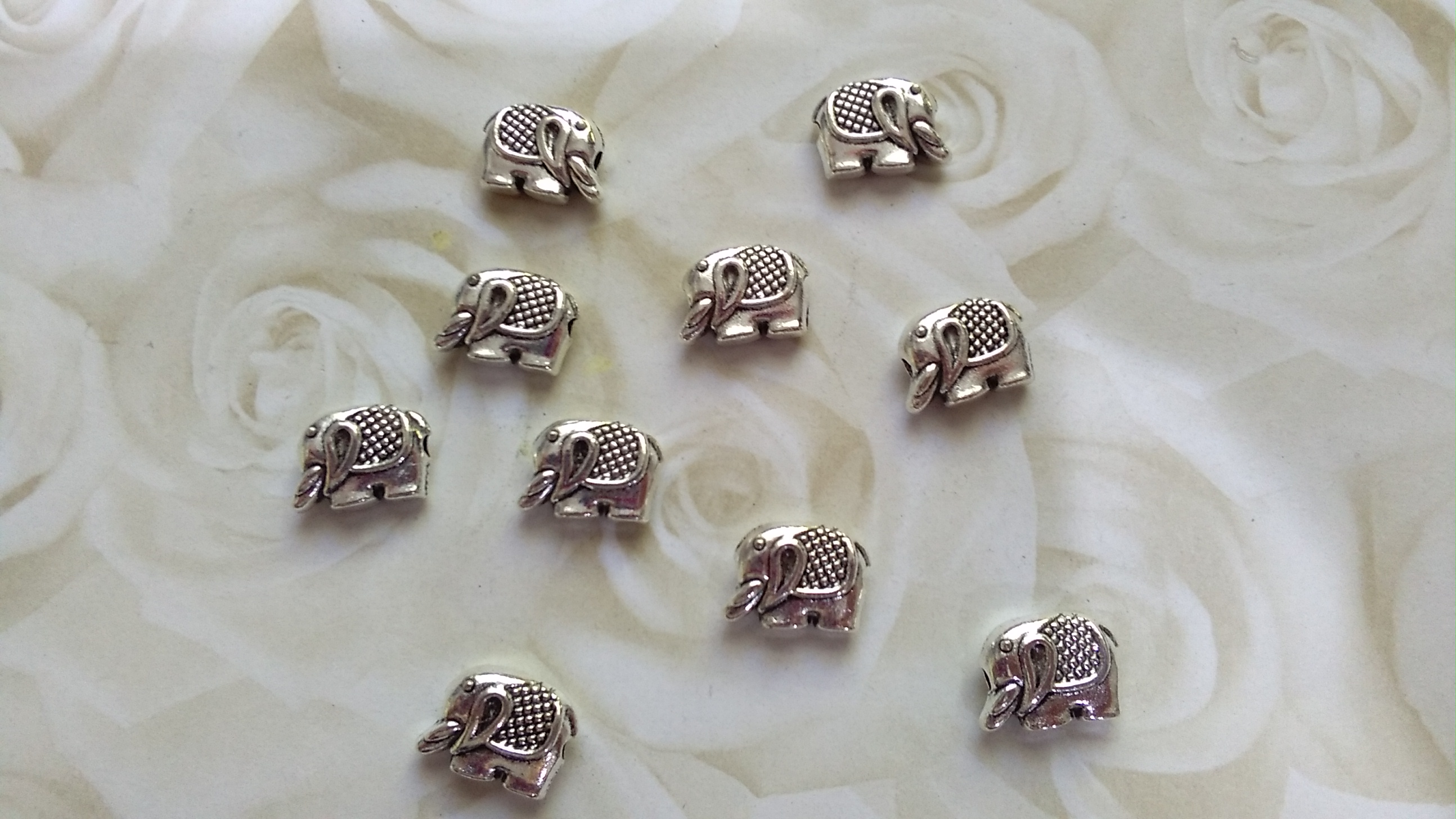 Tibetan Silver Solid Elephant 12mm Filler Beads