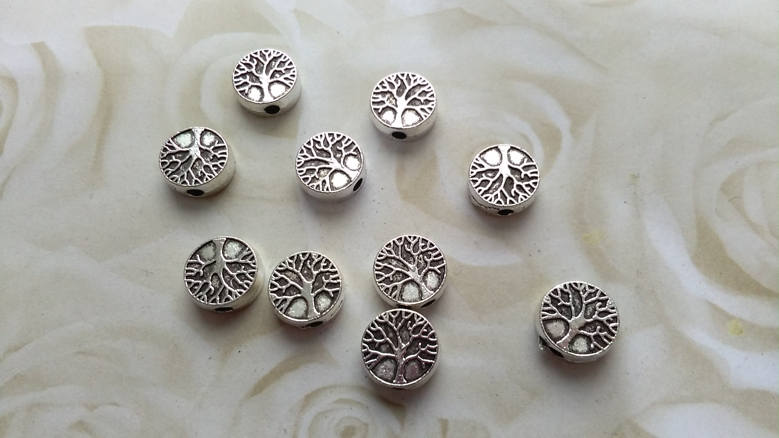 Tibetan Silver Tree of Life 10mm Beads