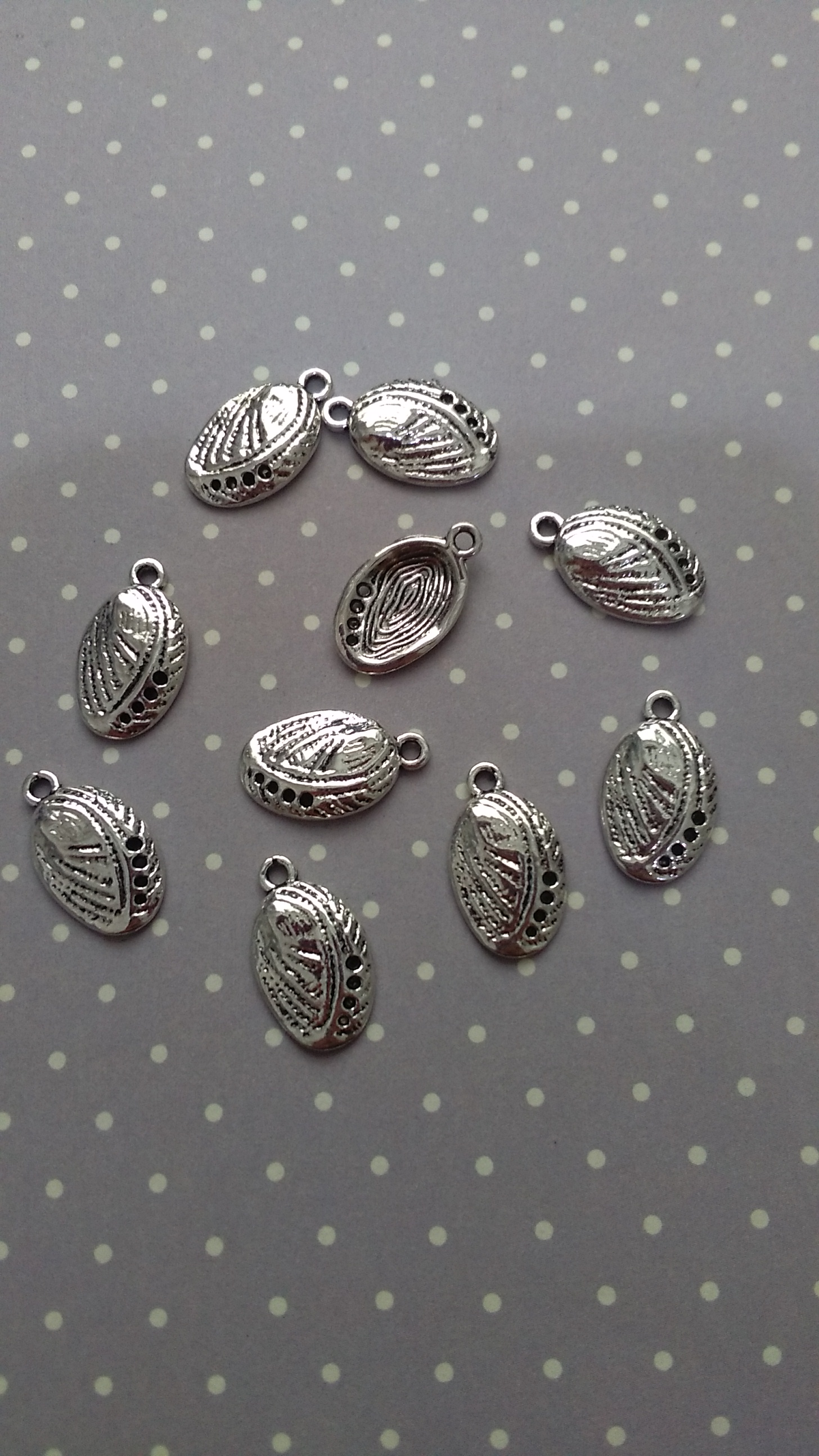 Tibetan Silver Paua Shell Charms