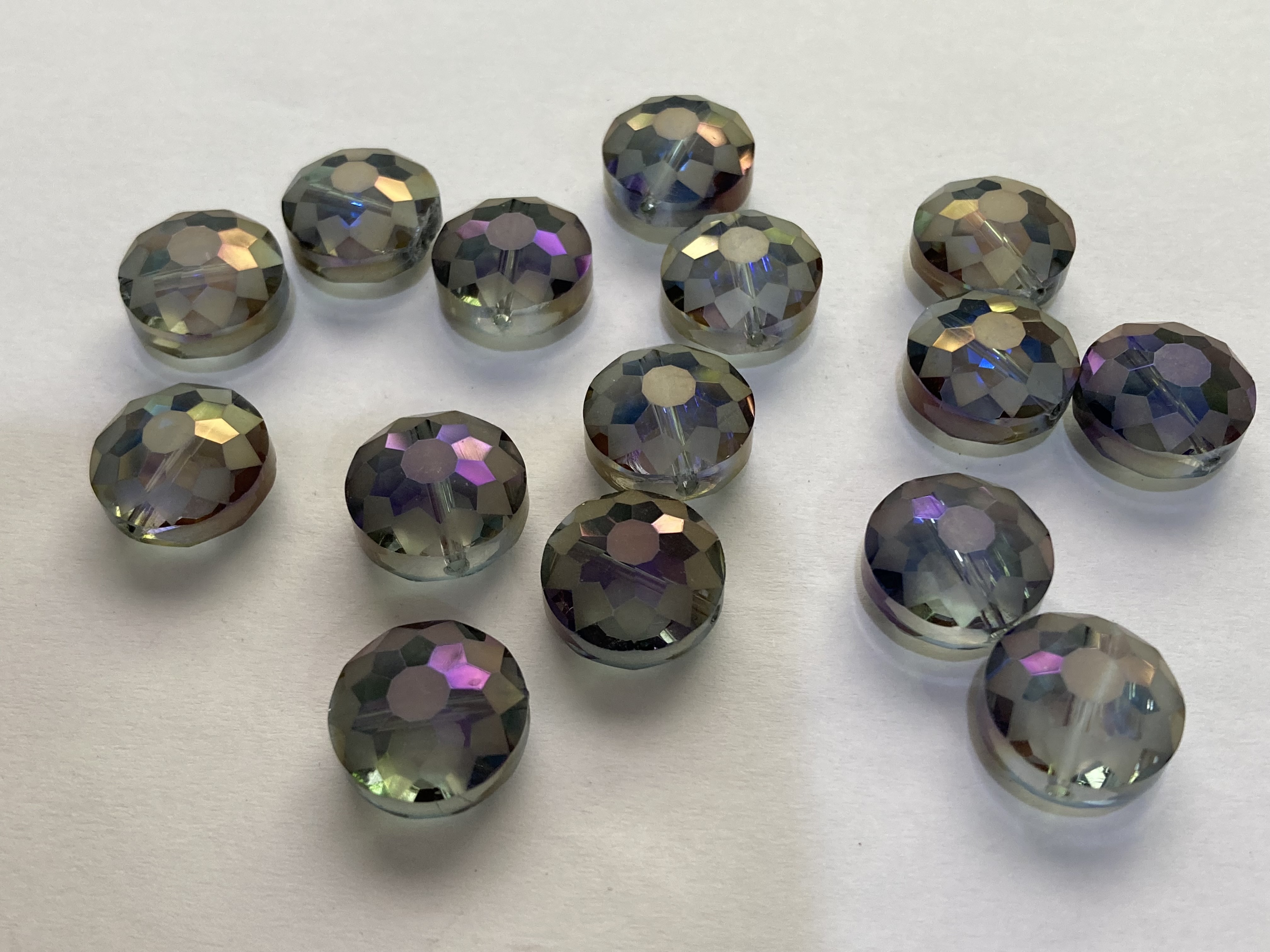 Glass AB Coated Faceted 14mm