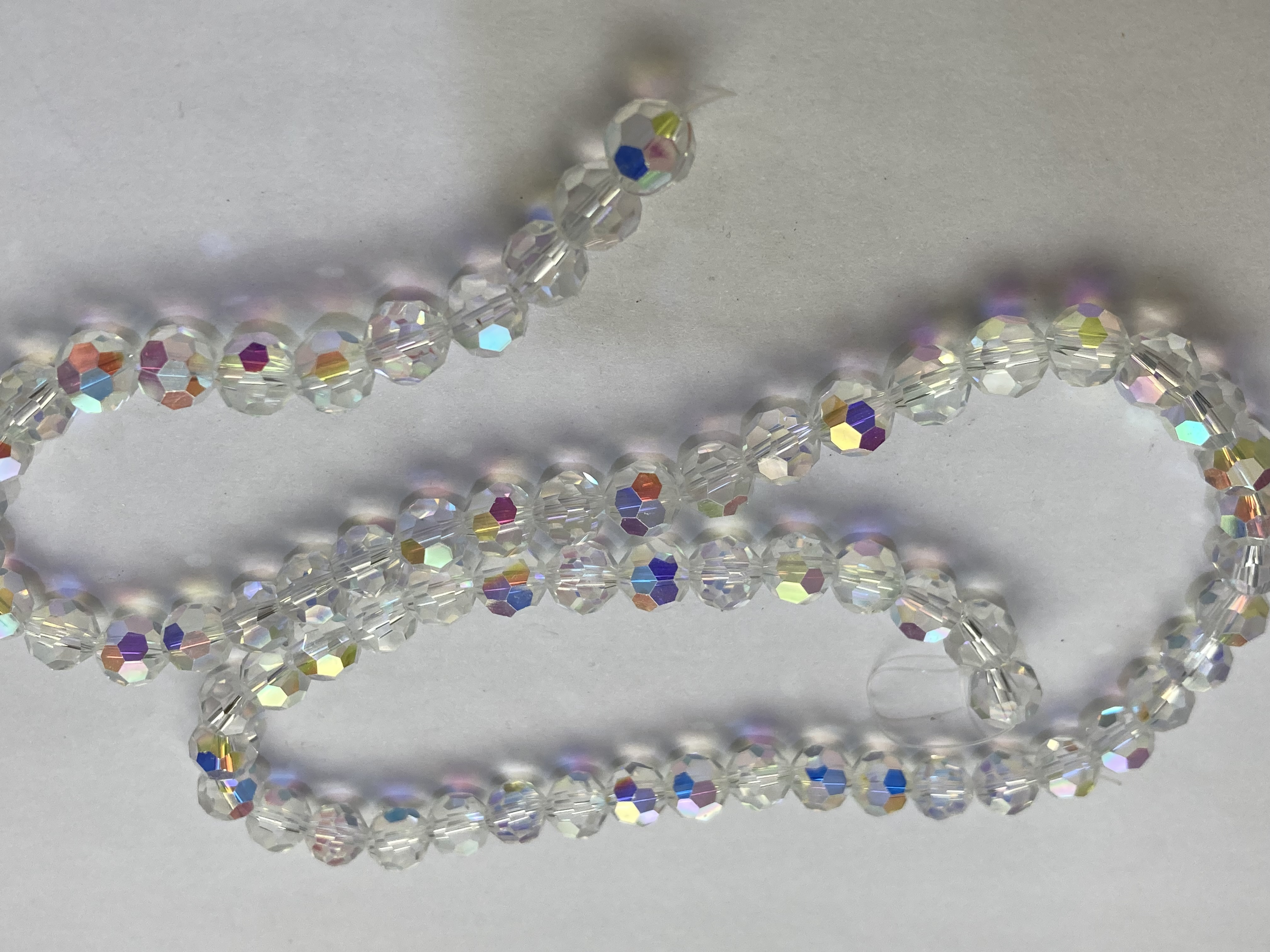Clear AB Faceted Glass Crystal 8mm