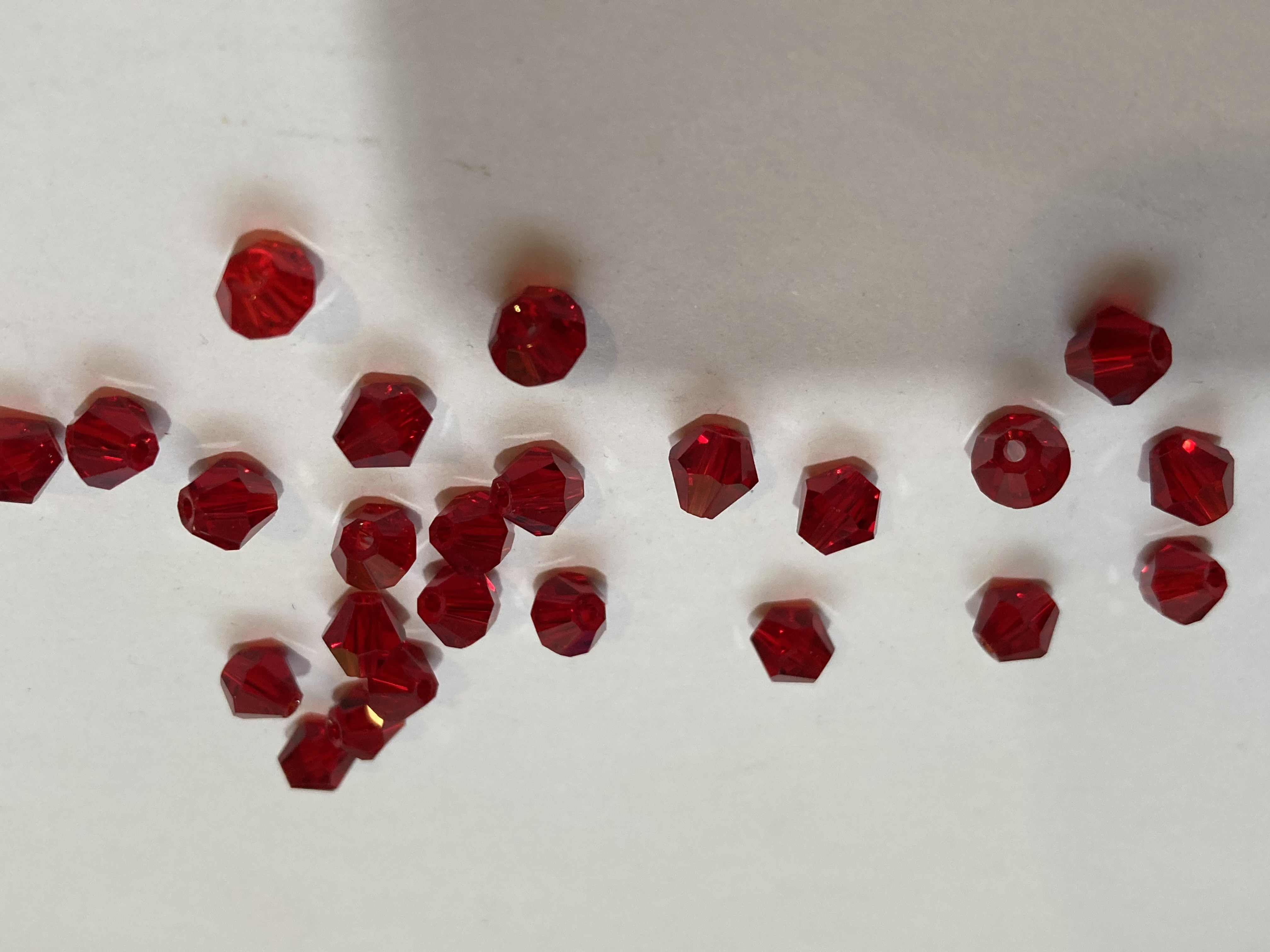 Glass Ruby Red 6mm Bicone Beads