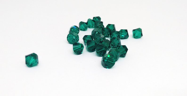 Swarovski Crystal Emerald 6mm Bicone