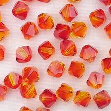 Swarovski Crystal Fire Opal 6mm Bicone