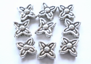 Tibetan Silver 4 Petal Flower Bead